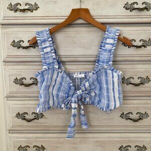 Vici Blue Stripe Crop Top